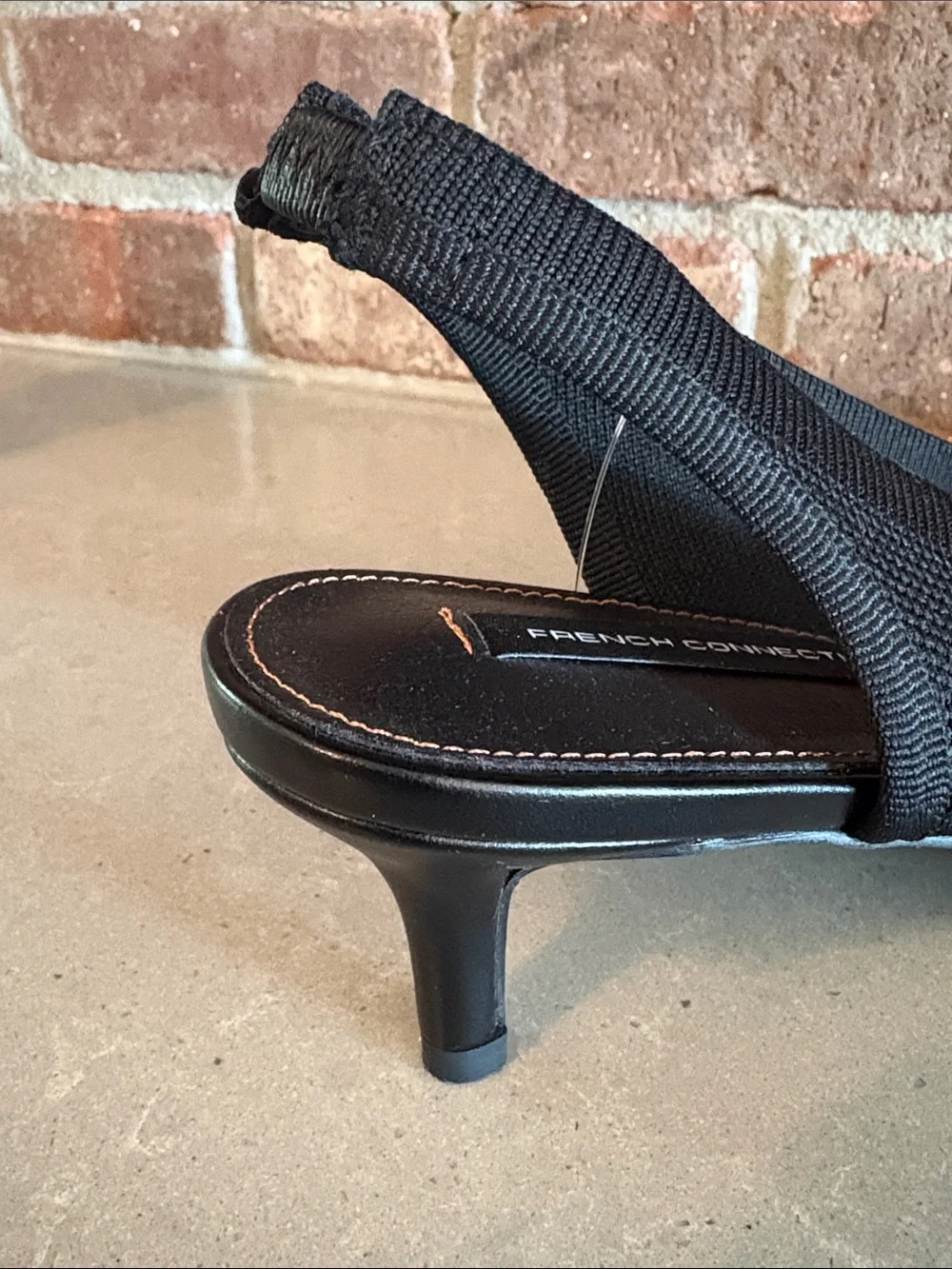 French Connection Black Pointed Slingback Pumps